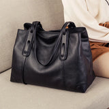 Genuine Leather Tote Bag Luxury Designer Women's Shoulder Bag Large Capacity Women Bags High Quality Soft Cowhide Female Handbag