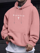 Men’s Cross & Geometric Print Hoodie