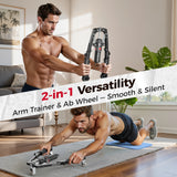 FED Fitness 3-in-1 Arm Trainer & Ab Roller | 15-Level Hydraulic
