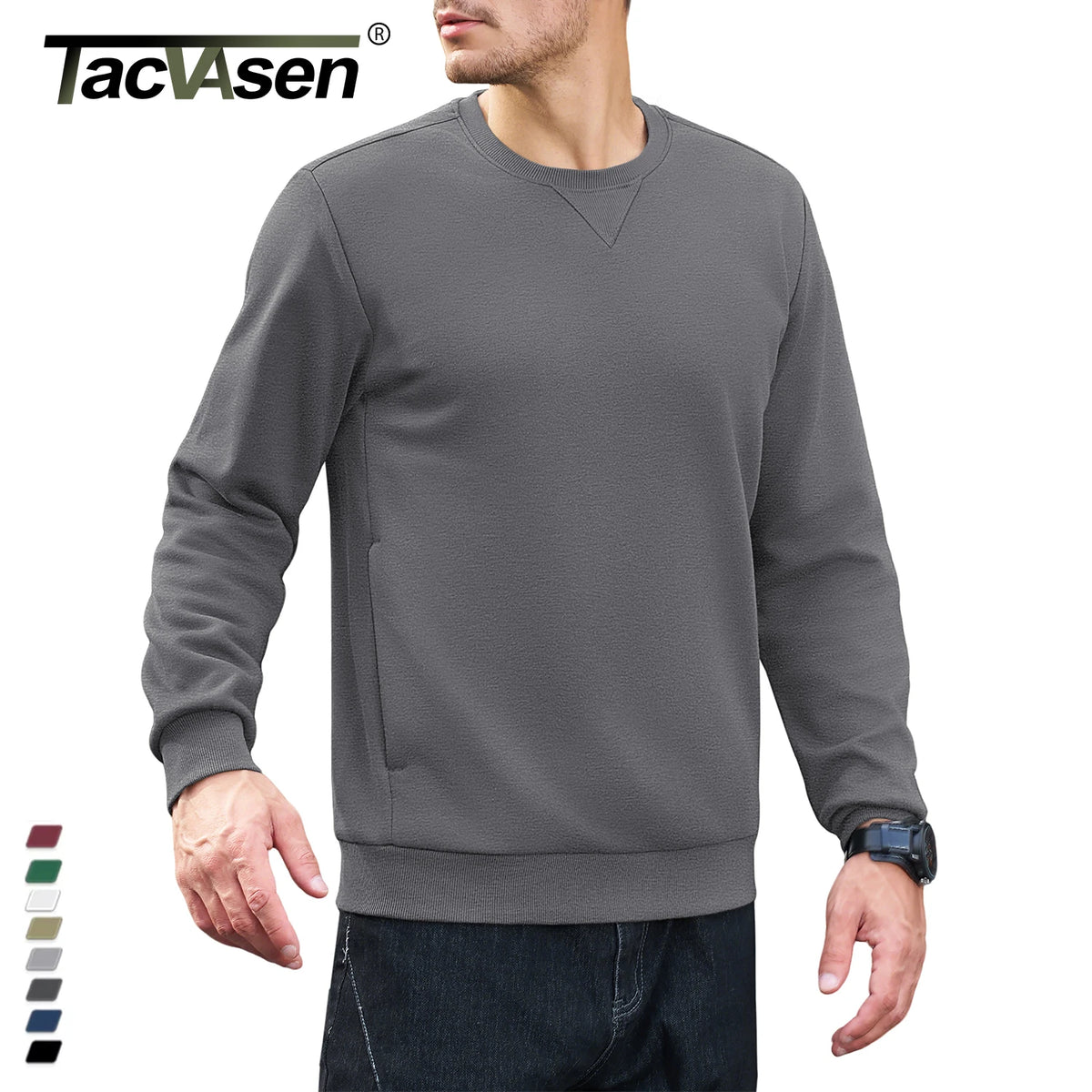 TACVASEN Men’s Fleece Crewneck Sweatshirt
