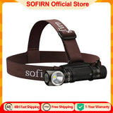 Sofirn SP40 LED Headlamp XPL 1200lm 18650 Type C Rechargeable Headlight 18350 Flashlight with Power Indicator Magnet Tail