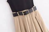 Elegant Pleated Sleeveless Midi Dress