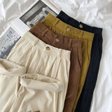 Women's High-Waist Corduroy Wide-Leg Pants