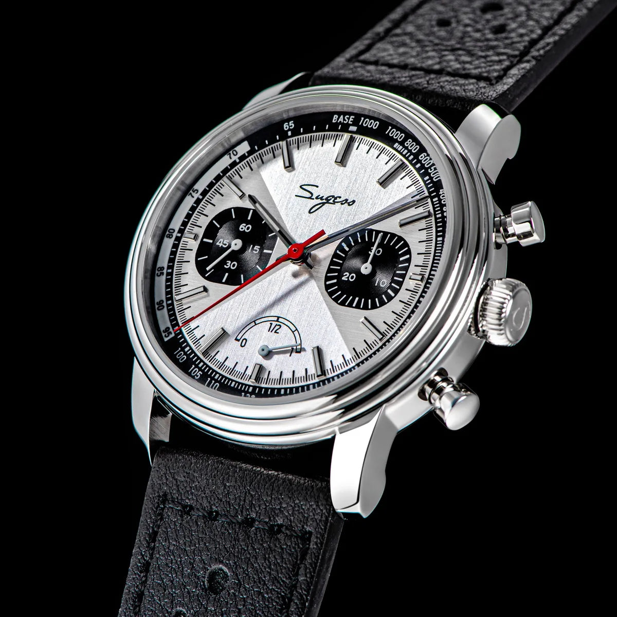 Sugess Pilot Watch Men ST1906 Movement Handwind Chronograph Wristwatches Sapphire Waterproof Hand Wind PowerReserve Luminous V2