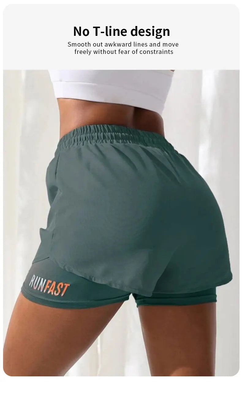 Women's High Rise 2-in-1 Running & Yoga Shorts