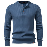 AIOPESON Ribbed Stripe Polo Shirt – Premium Men's Knit Top
