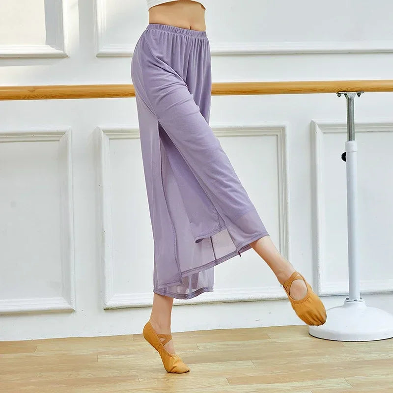 Women's Wide-Leg Nylon Dance Pants