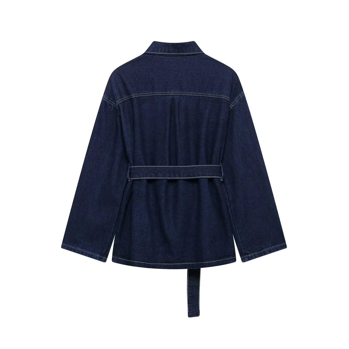 Vintage Denim Jacket with Waist Sash – High Street USA-Made Outerwear