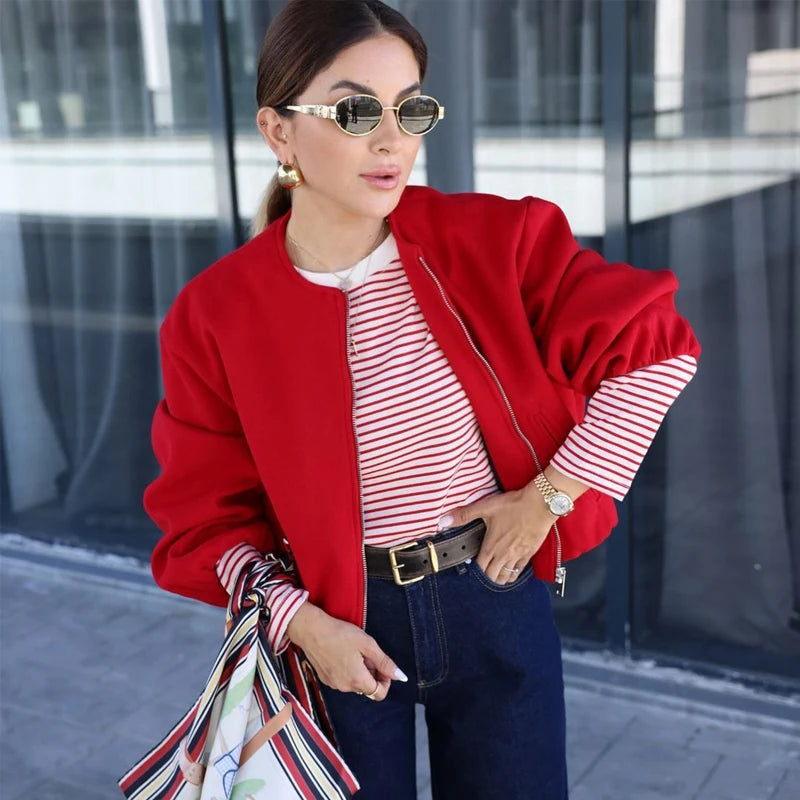 Women’s Cropped Bomber Jacket