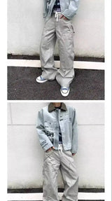 PFNW 2025 Autumn Men's Jeans Loose Long Pants Korea Fashion High Street Solid Color Male Wide Leg Trousers 28W9729