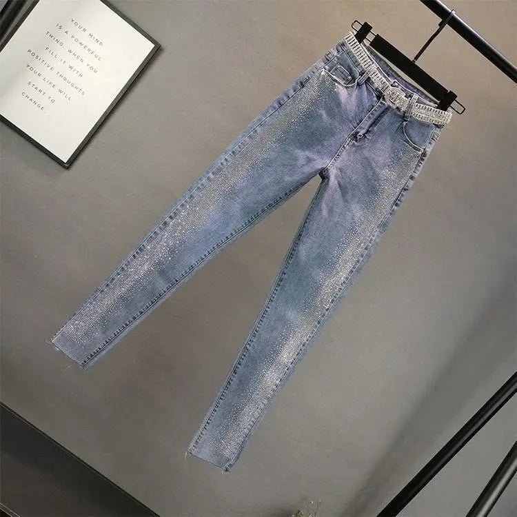 Women's High-Waist Slim Denim Pencil Jeans | S–5XL