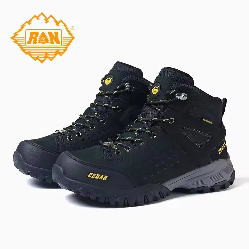 MERRTO Cowhide Outdoor Men Hiking Shoes Trekking Hunting women Tourism Mountain Breathable Climbing Sneakers Tactical boots