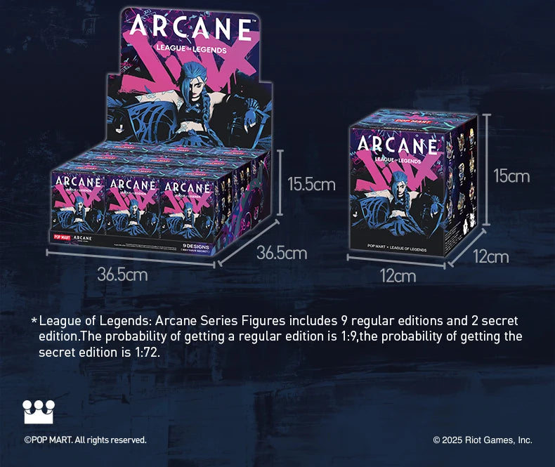POP MART League of Legends: Arcane Series Blind Box Toys Kawaii Anime Action Figure Caixa Caja Surprise Mystery Bag Toy