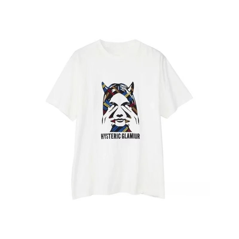 Hysteric Graphic Tee – Unisex Street Style, Summer 2025