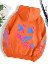 Happy Day Women's Oversized Graffiti Hoodie