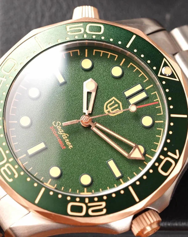 Watchdives WD007Q Titanium Dive Watch 42mm VH31 Sweep Quartz Men Watch Sapphire Crystal Helium Escape Valve 200M Waterproof Lumi