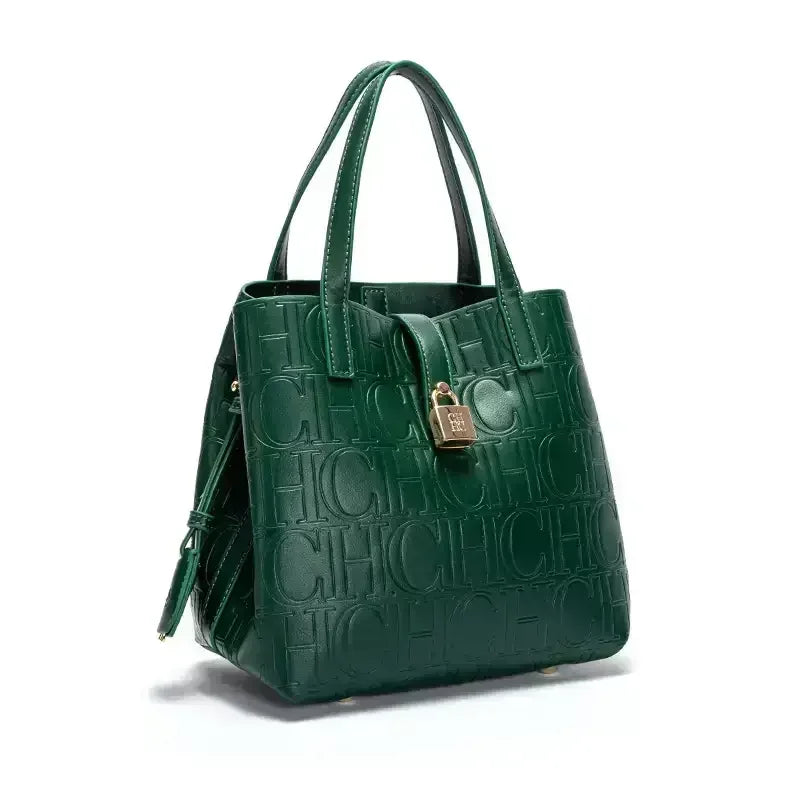 Embossed Letter Print Crossbody & Large Capacity Tote