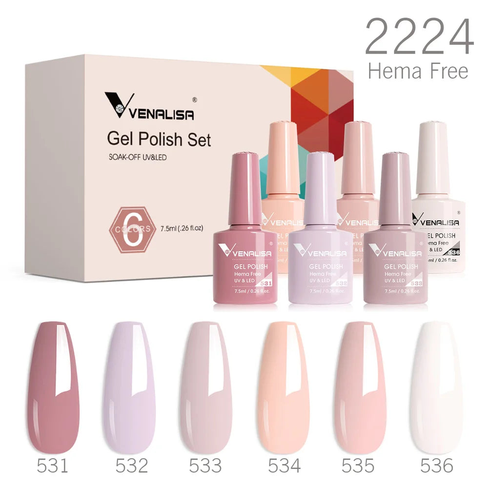 VENALISA 6-Piece Winter Gel Polish Set – HEMA & TPO Free