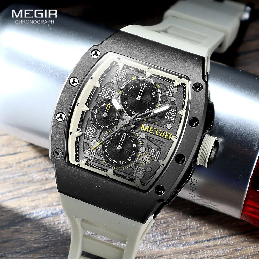 Men's Sport Chronograph: Stainless Steel Waterproof Quartz Watch