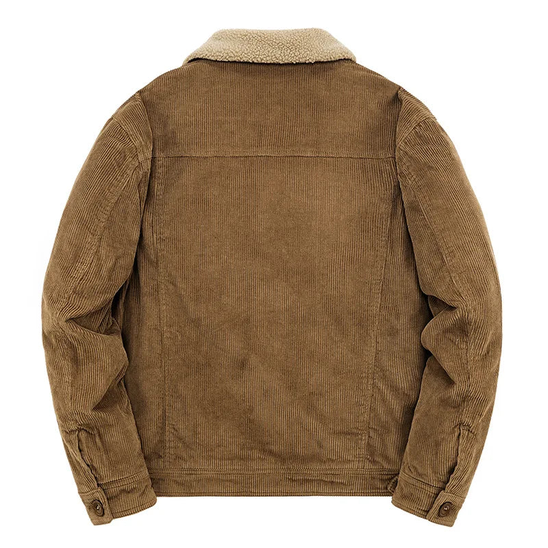 Men's Corduroy Zip-Up Winter Jacket