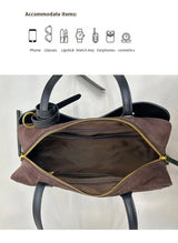 Ladies Casual Soft Suede Cowhide Handbags Women's Frosted Cow Leather Shoulder Bag Female Fashion Trend Luxury Designer Bags New
