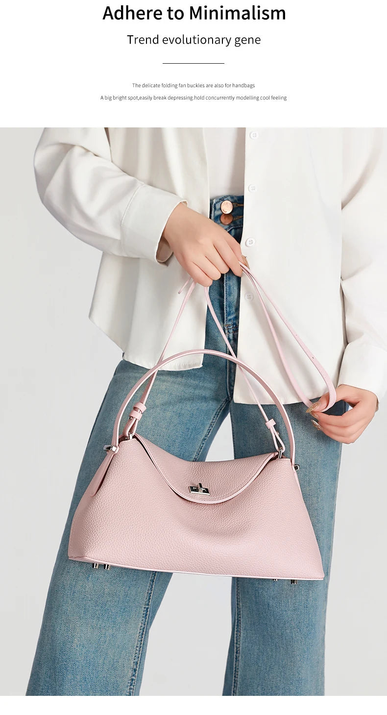 Women's genuine leather handbag fashionable retro designer luxury bag high-quality cowhide large capacity casual shopping bag