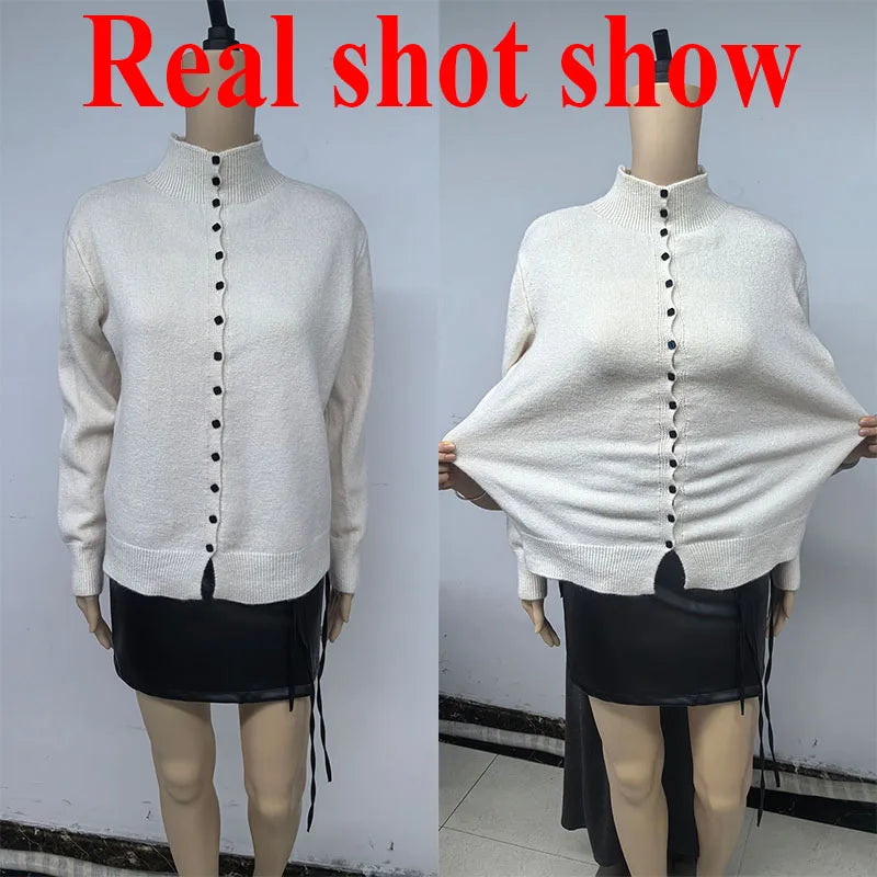 Women's Stand Collar Knit Cardigan