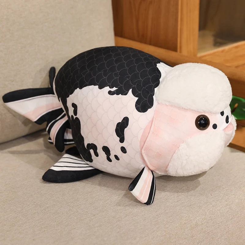 50cm Lifelike Fish Plush Stuffed Toy Goldfish Big Head Soft Pillow for Zoo Park Souvenir Lovely Lan Shou Animal Plushie