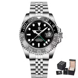 PAGANI DESIGN Men Watch GMT40mm Mechanical Watch Top Brand Sapphire Glass Stainless Steel Waterproof Clock RelogioMasculino Gift