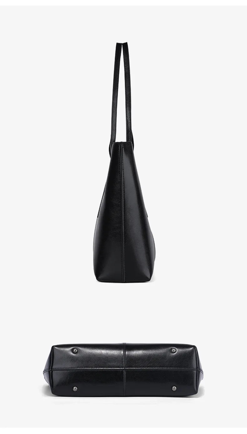 Burminsa Vintage Genuine Leather Tote Bag for Women