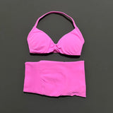 2 Pieces HISTELLO Sports Set Seamless Strappy Yoga Bra High Waist Scrunch Shorts Breathable Elastic Gym Workout Fitness Clothes