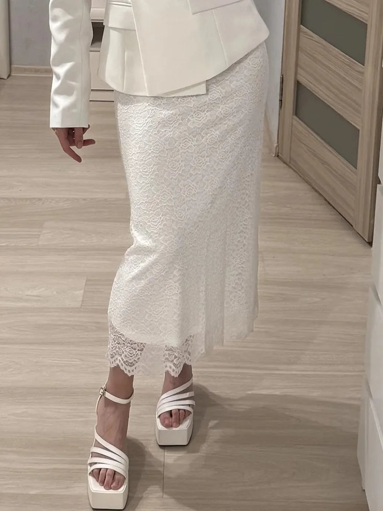 Elegant Lace Maxi Skirt – Women's Floral Pencil Skirt