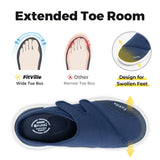 FitVille Men'S Half Slippers Diabetic Shoes Extra Wide 4E Adjustable Lightweight Casual Shoe For Swollen Feet Plantar Fasciitis