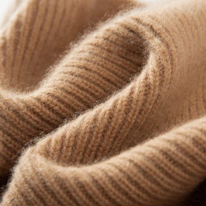 MERRILAMB 100% Cashmere Knit Beanie – Unisex Winter Hat