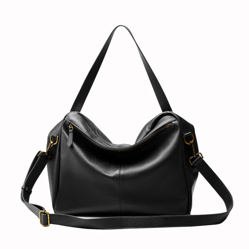 2026 New Large Capacity Women's Shoulder Bag Genuine Leather Tote Casual Handbag for University Students And Commuters Crossbody
