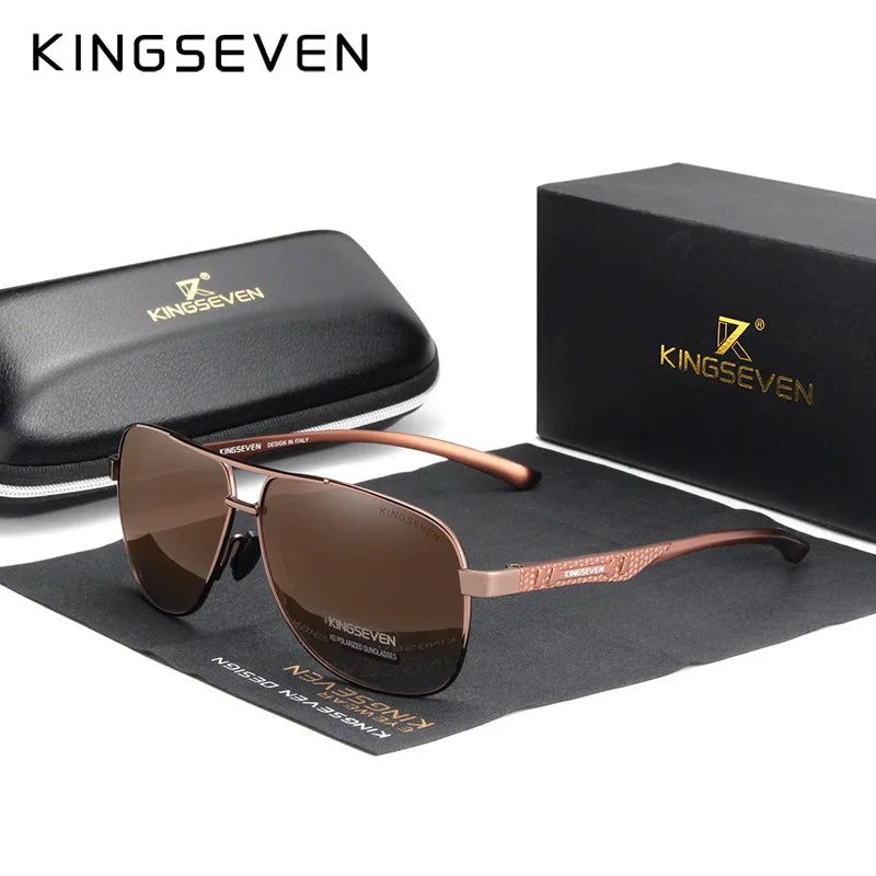 KINGSEVEN Brand Classic Male Sunglasses Men Fashion Polarized UV400 Retro Glasses Outdoor Driving Causal High Quality Eyewear