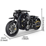 Technical MOC Construction Bricks Motorcycle Model Creative Building Kit Assembly Toys Educational Gift for Children Boys Girls