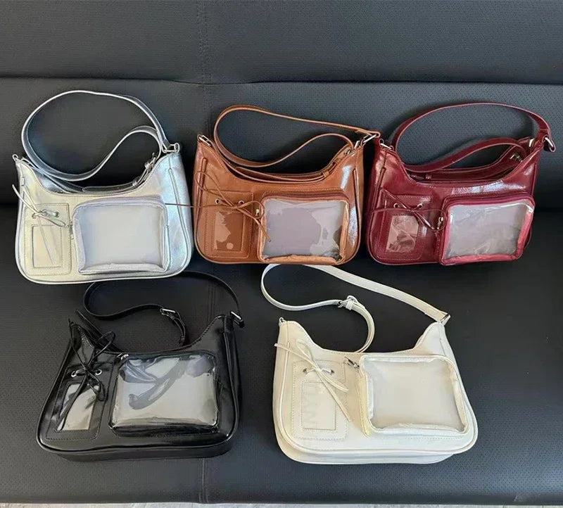 Y2K Transparent Ita Shoulder Bag – Harajuku Crossbody Purse