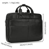 Men Briefcase Genuine Leather Laptop Bag 14 15.6" PC Doctor Lawyer Computer Bag Cowhide Male Briefcase Leather Men Business Bag