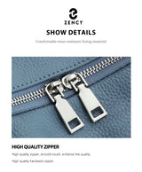 Zency Women's Genuine Leather Backpack High-Quality School Bag Travel Female Shopper Shoulder Satchel Rucksack Commuter