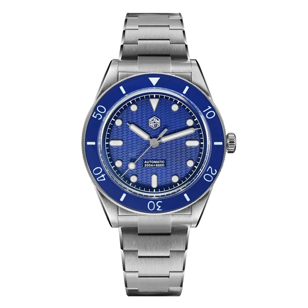 San Martin 39mm SN0151 Guilloche MOP Automatic Dive Watch