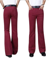 Men's Mid-Rise Flare Jeans | Slim Fit Denim Trousers