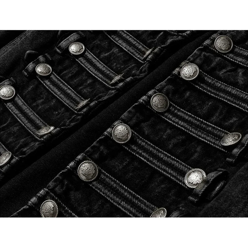 Split-Button Cropped Denim Jacket – Streetwear Jean Outerwear