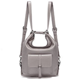 Zency Stylish Women Shoulder Bag 100% Genuine Leather Large Capacity Handbag Multifunction Satchel Bag Backpack Brown 2 in 1 Bag