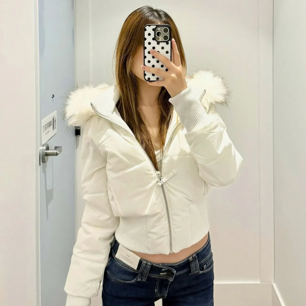 Women's Cropped Hooded Down Jacket