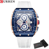 Men’s Sport Quartz Watch – Yellow Silicone Strap, Luminous Auto Date Square Dial