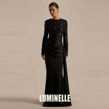 Satin Lace Sequin Evening Gown – Floor-Length Formal Dress