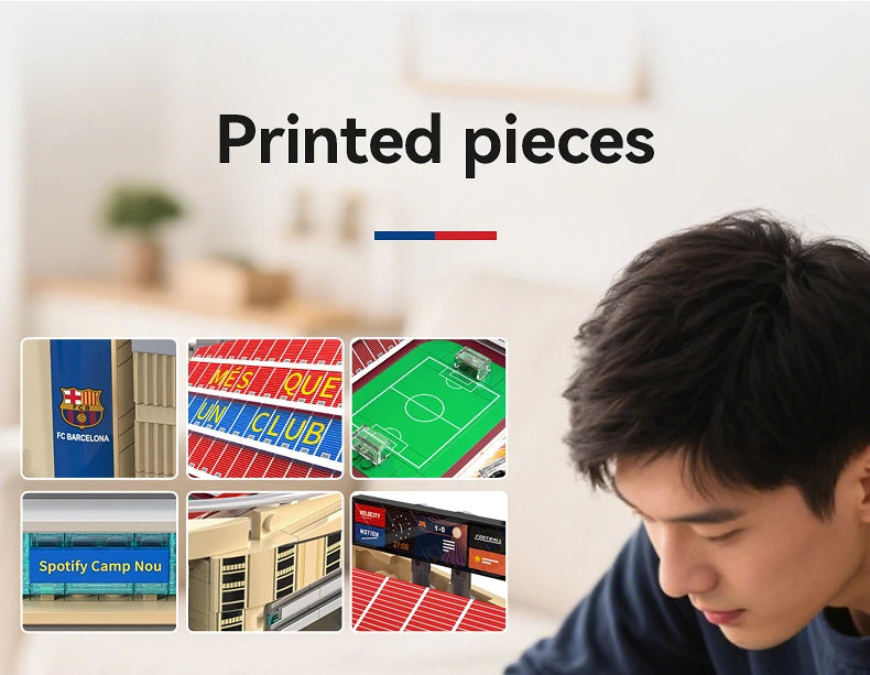 CaDA Camp Nou (Barcelona FC) Stadium Building Block Set / 728 Pieces / Collector's Item for Football Fans & Block Enthusiasts