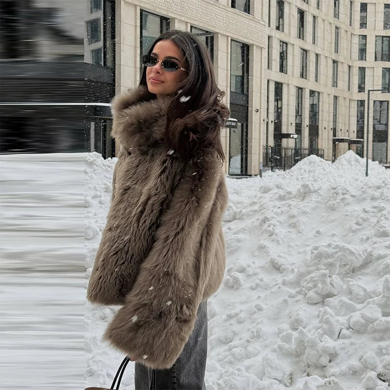 Women's Luxury Faux Fur Long Coat