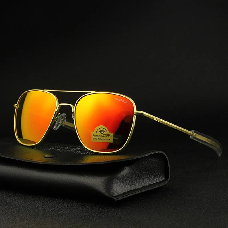 Men's Pilot Sunglasses – Mirror Lens UV400 Alloy Frame